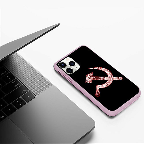 Чехол iPhone 11 Pro матовый Anime USSR / 3D-Розовый – фото 3