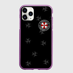 Чехол iPhone 11 Pro матовый Umbrella Corp, цвет: 3D-фиолетовый