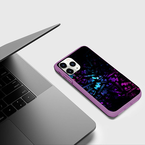 Чехол iPhone 11 Pro матовый MARSMELLO / 3D-Фиолетовый – фото 3