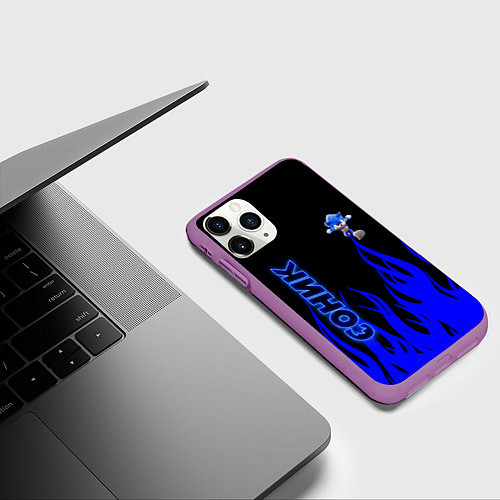 Чехол iPhone 11 Pro матовый Sonic / 3D-Фиолетовый – фото 3