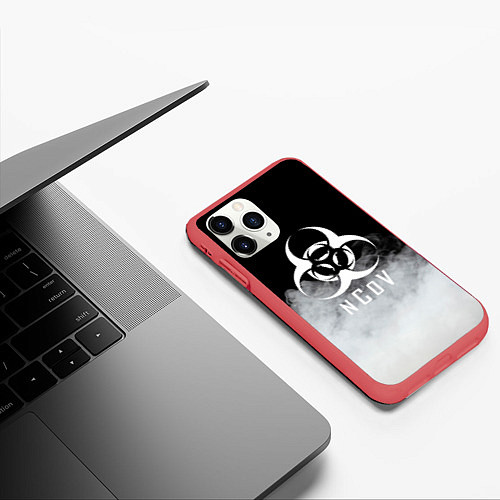 Чехол iPhone 11 Pro матовый NCoV / 3D-Красный – фото 3