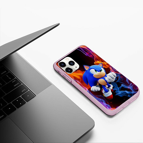 Чехол iPhone 11 Pro матовый SONIC / 3D-Розовый – фото 3