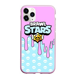 Чехол iPhone 11 Pro матовый BRAWL STARS, цвет: 3D-розовый