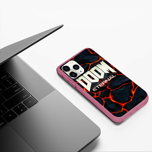 Чехол iPhone 11 Pro матовый DOOM: ETERNAL / 3D-Малиновый – фото 3