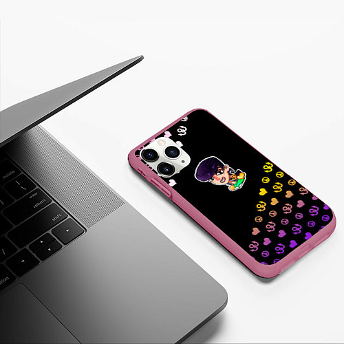 Чехол iPhone 11 Pro матовый Jojo diamond / 3D-Малиновый – фото 3