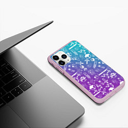 Чехол iPhone 11 Pro матовый Minecraft pattern, цвет: 3D-розовый — фото 2