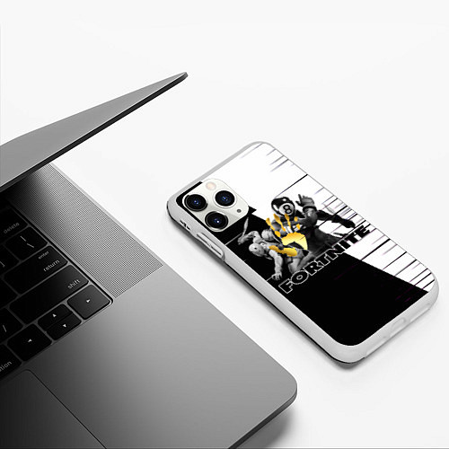 Чехол iPhone 11 Pro матовый Fortnite / 3D-Белый – фото 3