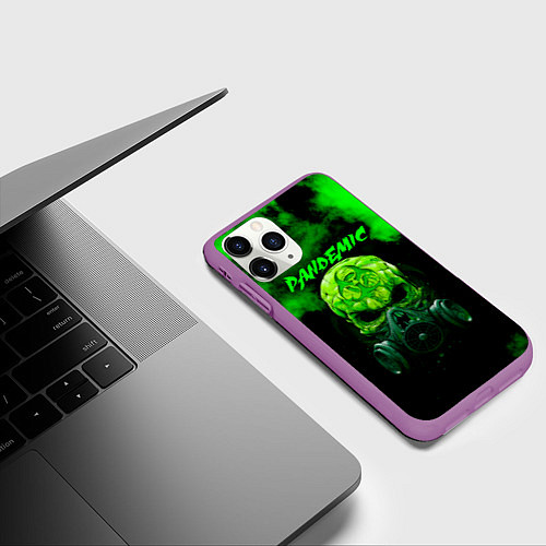 Чехол iPhone 11 Pro матовый Пандемия / 3D-Фиолетовый – фото 3