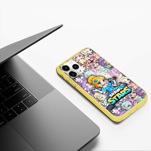 Чехол iPhone 11 Pro матовый BrawlStars Girls Oko / 3D-Желтый – фото 3