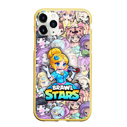 Чехол iPhone 11 Pro матовый BrawlStars Girls Oko, цвет: 3D-желтый