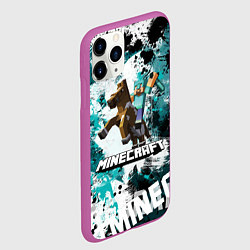 Чехол iPhone 11 Pro матовый Minecraft Майнкрафт, цвет: 3D-фиолетовый — фото 2