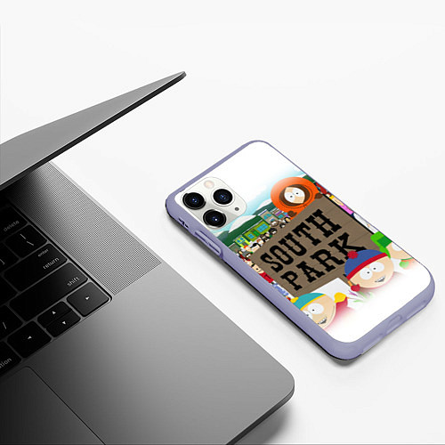 Чехол iPhone 11 Pro матовый ЮЖНЫЙ ПАРК / 3D-Светло-сиреневый – фото 3