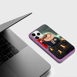 Чехол iPhone 11 Pro матовый Eric Cartman, цвет: 3D-фиолетовый — фото 2