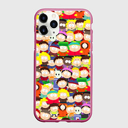Чехол iPhone 11 Pro матовый ЮЖНЫЙ ПАРК, цвет: 3D-малиновый
