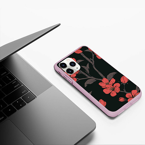 Чехол iPhone 11 Pro матовый САКУРА / 3D-Розовый – фото 3