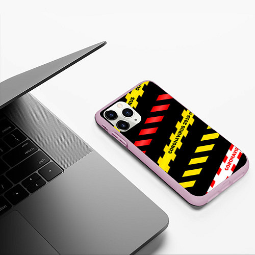 Чехол iPhone 11 Pro матовый 2019-nCoV Коронавирус / 3D-Розовый – фото 3