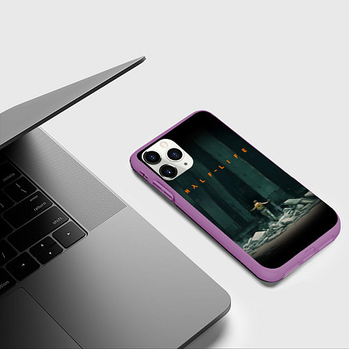 Чехол iPhone 11 Pro матовый HALF-LIFE / 3D-Фиолетовый – фото 3