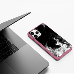 Чехол iPhone 11 Pro матовый БЕЛЫЙ ОГОНЬ, цвет: 3D-малиновый — фото 2