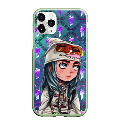 Чехол iPhone 11 Pro матовый BILLIE EILISH, цвет: 3D-салатовый