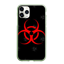 Чехол iPhone 11 Pro матовый EPIDEMIC BIOHAZARD, цвет: 3D-салатовый