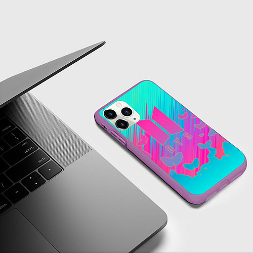 Чехол iPhone 11 Pro матовый BTS / 3D-Фиолетовый – фото 3
