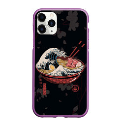 Чехол iPhone 11 Pro матовый Сакура и рамен, цвет: 3D-фиолетовый
