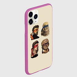 Чехол iPhone 11 Pro матовый Настоящие Черепашки, цвет: 3D-фиолетовый — фото 2