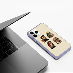 Чехол iPhone 11 Pro матовый Настоящие Черепашки, цвет: 3D-светло-сиреневый — фото 2