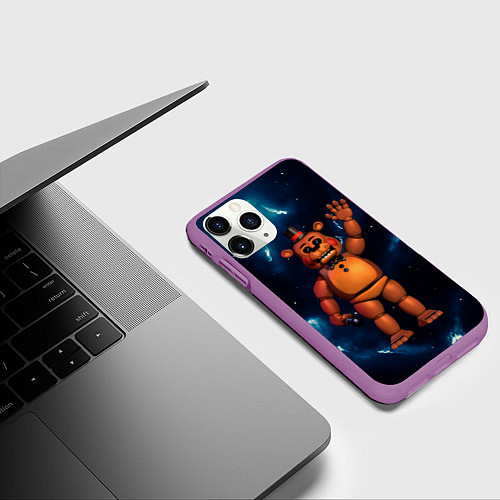 Чехол iPhone 11 Pro матовый Five Nights At Freddys / 3D-Фиолетовый – фото 3