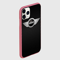 Чехол iPhone 11 Pro матовый MINI COOPER CARBON, цвет: 3D-малиновый — фото 2
