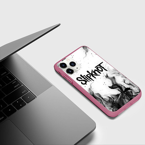 Чехол iPhone 11 Pro матовый SLIPKNOT / 3D-Малиновый – фото 3