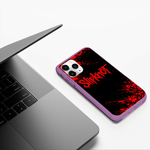 Чехол iPhone 11 Pro матовый SLIPKNOT / 3D-Фиолетовый – фото 3