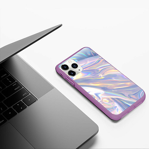 Чехол iPhone 11 Pro матовый Фольга / 3D-Фиолетовый – фото 3