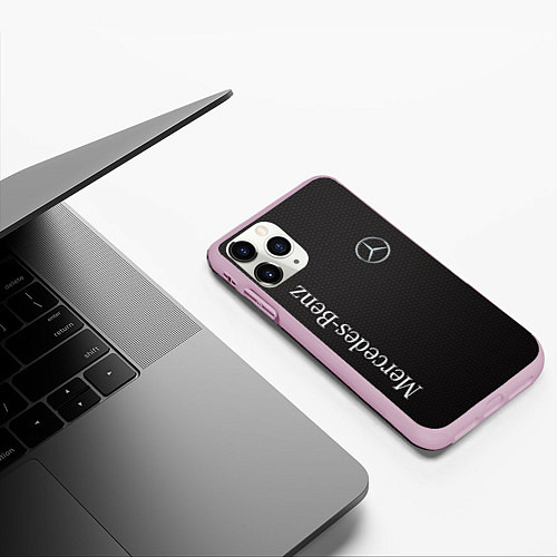 Чехол iPhone 11 Pro матовый Mersedes / 3D-Розовый – фото 3