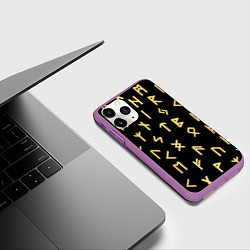 Чехол iPhone 11 Pro матовый РУНЫ, цвет: 3D-фиолетовый — фото 2
