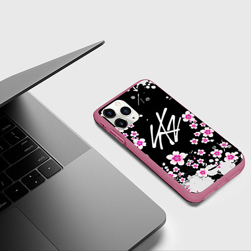 Чехол iPhone 11 Pro матовый Stray Kids / 3D-Малиновый – фото 3