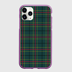 Чехол iPhone 11 Pro матовый Шотландка, цвет: 3D-фиолетовый