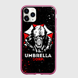 Чехол iPhone 11 Pro матовый RESIDENT EVIL 3, цвет: 3D-малиновый