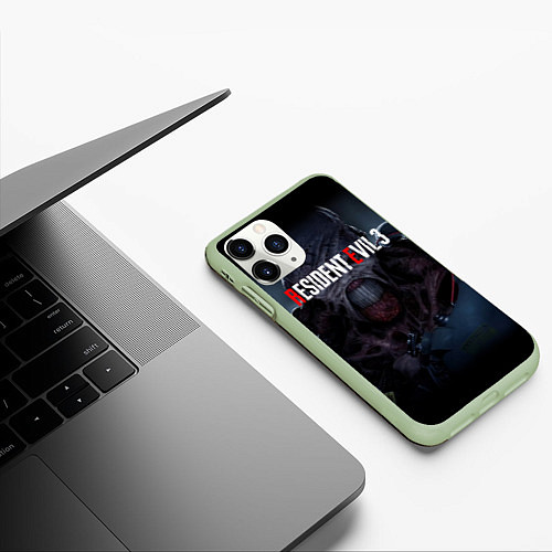 Чехол iPhone 11 Pro матовый Resident evil 3 remake / 3D-Салатовый – фото 3