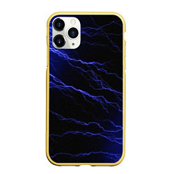 Чехол iPhone 11 Pro матовый МОЛНИИ, цвет: 3D-желтый