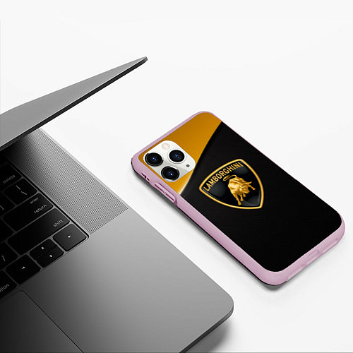 Чехол iPhone 11 Pro матовый Lamborghini / 3D-Розовый – фото 3