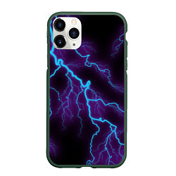 Чехол iPhone 11 Pro матовый МОЛНИЯ, цвет: 3D-темно-зеленый