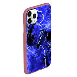 Чехол iPhone 11 Pro матовый МОЛНИЯ BLUE, цвет: 3D-малиновый — фото 2