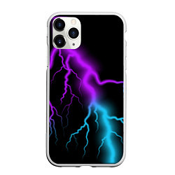 Чехол iPhone 11 Pro матовый МОЛНИЯ NEON, цвет: 3D-белый