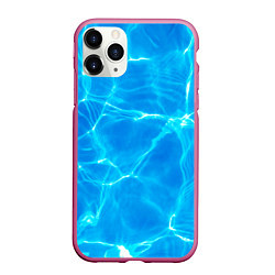 Чехол iPhone 11 Pro матовый Вода, цвет: 3D-малиновый