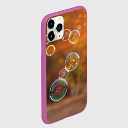 Чехол iPhone 11 Pro матовый Мыльные пузыри, цвет: 3D-фиолетовый — фото 2