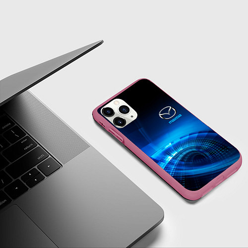 Чехол iPhone 11 Pro матовый MAZDA / 3D-Малиновый – фото 3