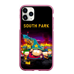 Чехол iPhone 11 Pro матовый Южный Парк, цвет: 3D-малиновый
