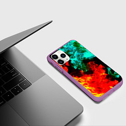 Чехол iPhone 11 Pro матовый БИТВА ОГНЕЙ, цвет: 3D-фиолетовый — фото 2