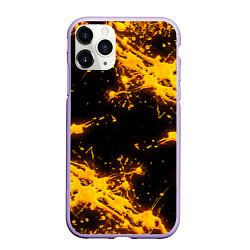 Чехол iPhone 11 Pro матовый БРЫЗГИ КРАСКИ NEON, цвет: 3D-светло-сиреневый